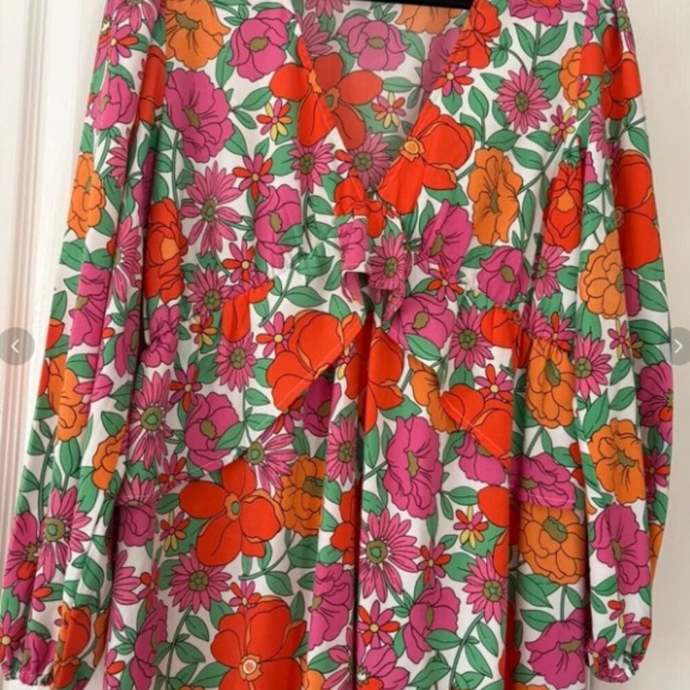 Vila Balloon Sleeve Midi Dress with Frill Waist UK44/US12 - Picture 3 of 4